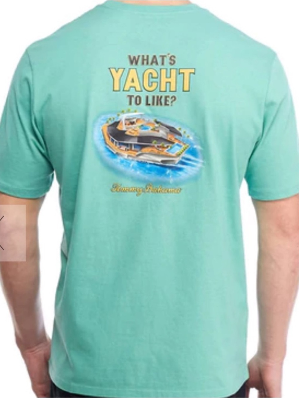 Tommy Bahama Seafoam Green 'What's Yacht to Like?' Men’s Graphic Tee Size XXL